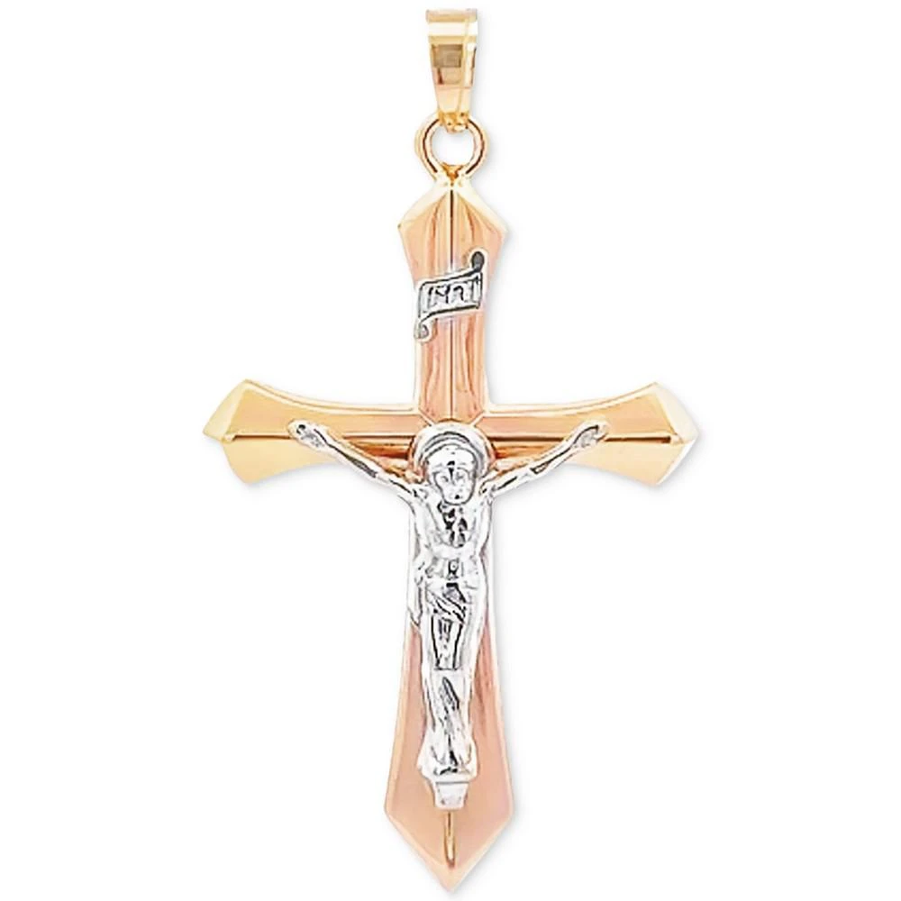 商品Macy's|Crucifix Cross Pendant in 14k Yellow and White Gold,价格¥881,第1张图片