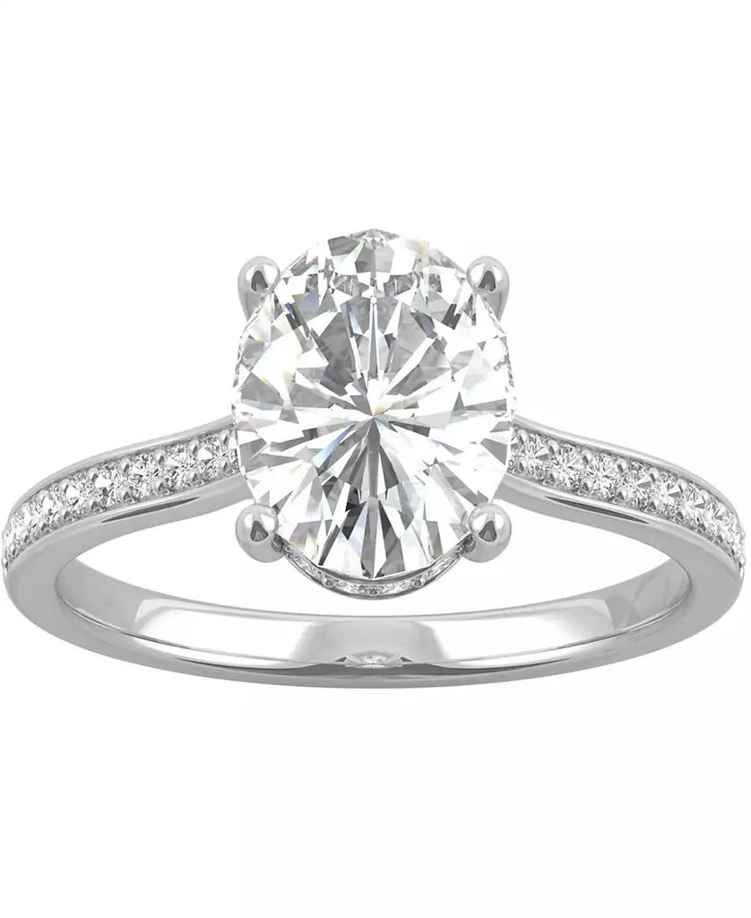 商品Charles & Colvard|Moissanite Oval Engagement Ring (2-1/3 ct. t.w. DEW) in 14k White Gold,价格¥13387,第1张图片