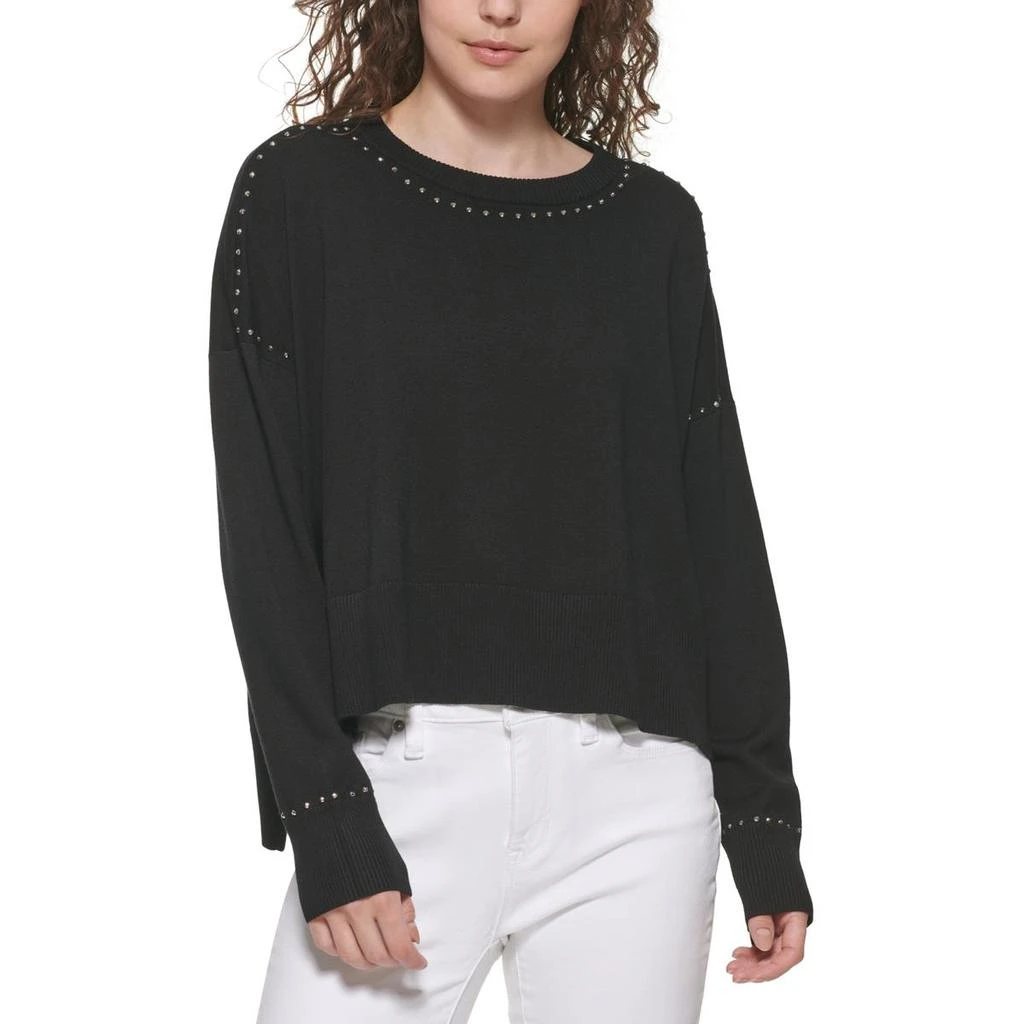 商品DKNY|DKNY Womens Studded Crew Neck Pullover Sweater,价格¥90-¥308,第1张图片