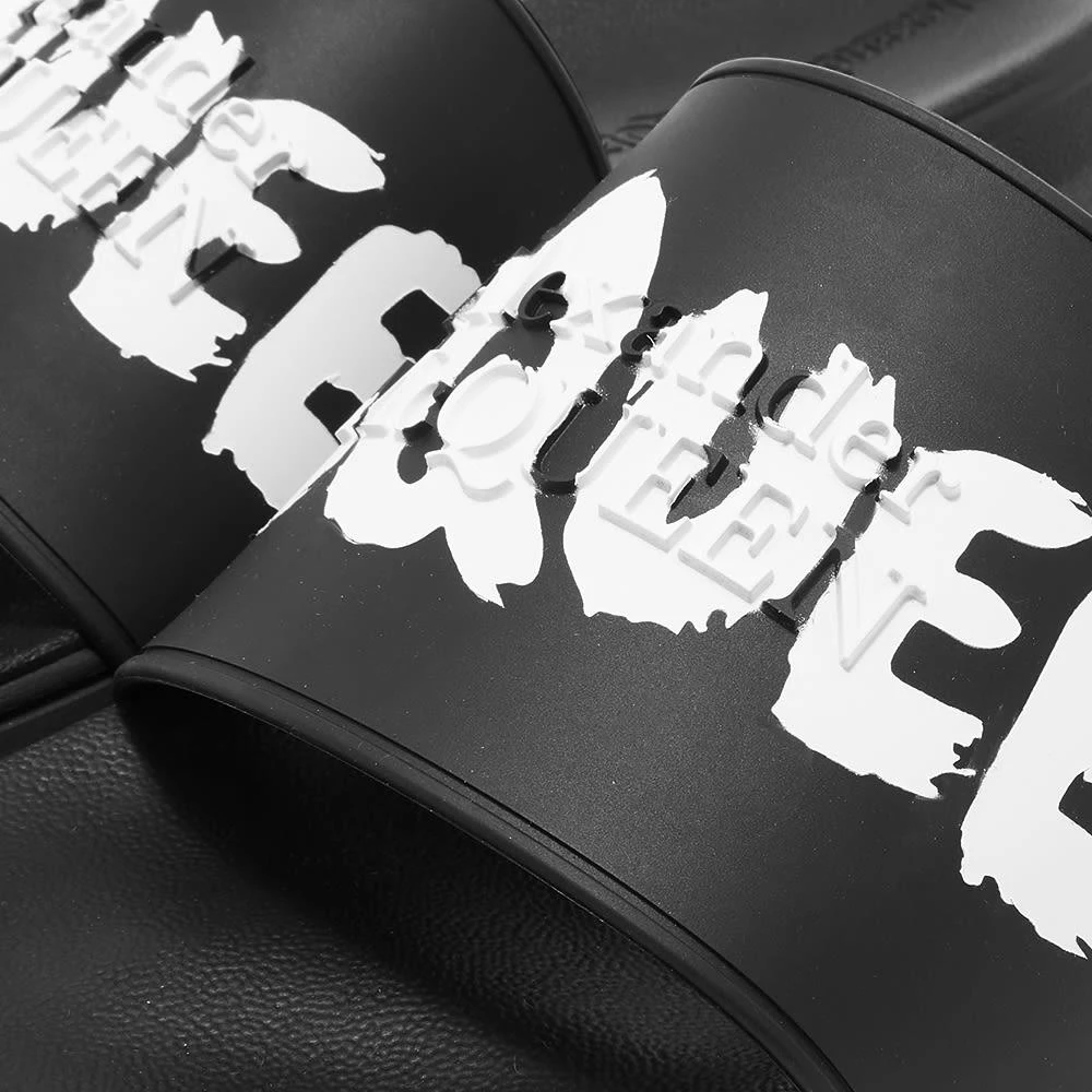 商品Alexander McQueen|Alexander McQueen Graffitti Logo Pool Slide,价格¥1256,第4张图片详细描述
