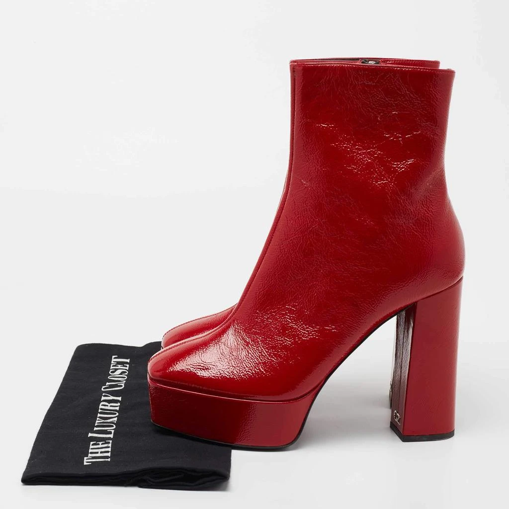 Giuseppe Zanotti Red Leather Morgana Square Toe Ankle Boots Size 39 商品
