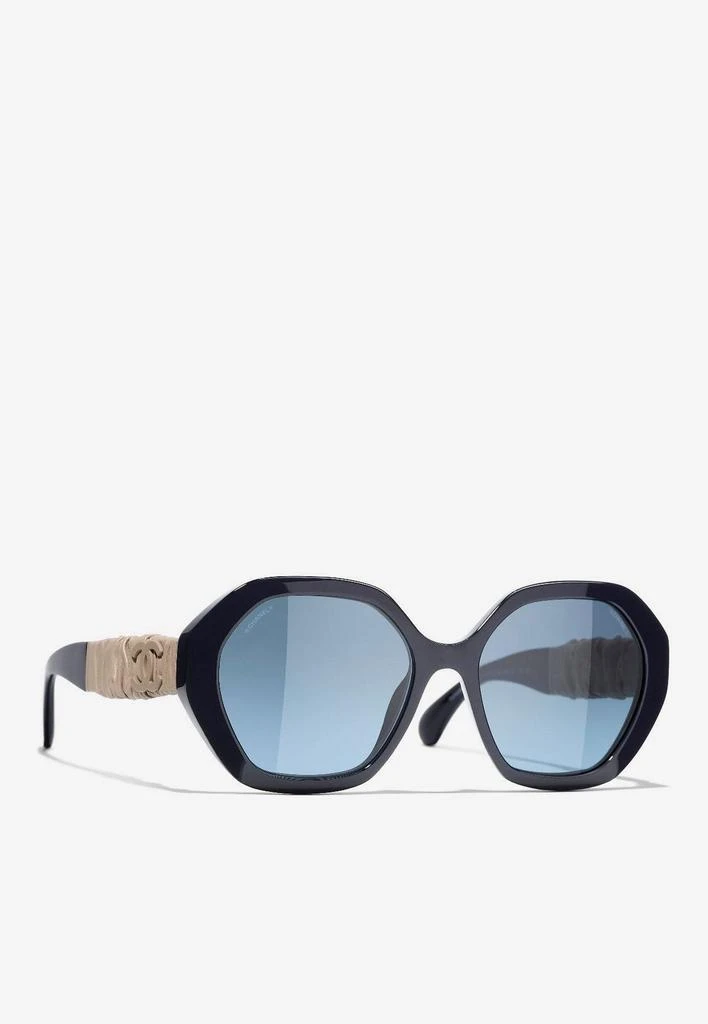 商品Chanel|Rectangular Sunglasses with Chain Detail,价格¥3182,第2张图片详细描述