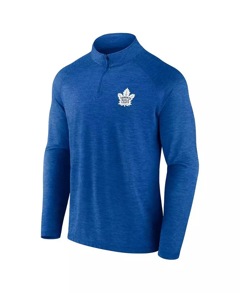 商品Logo Athletic|Men's Blue Toronto Maple Leaf's Head-to-Head Raglan Quarter-Zip Sweatshirt,价格¥447,第2张图片详细描述