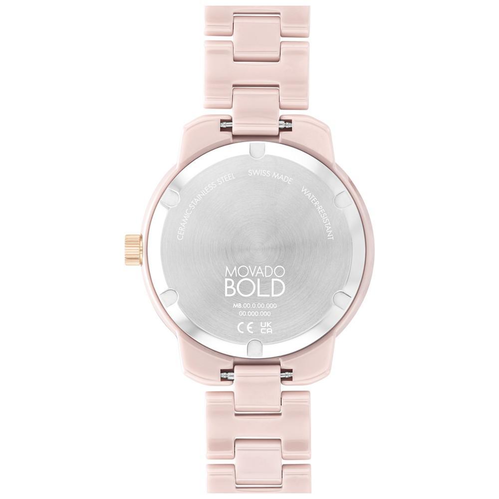 商品Movado|Women's Bold Verso Swiss Quartz Blush Ceramic Bracelet Watch 39mm,价格¥6694,第5张图片详细描述
