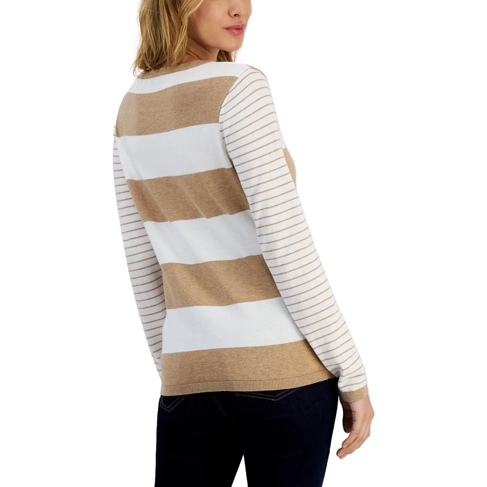 商品Tommy Hilfiger|Women's V-Neck Rugby Striped Sweater,价格¥314,第2张图片详细描述