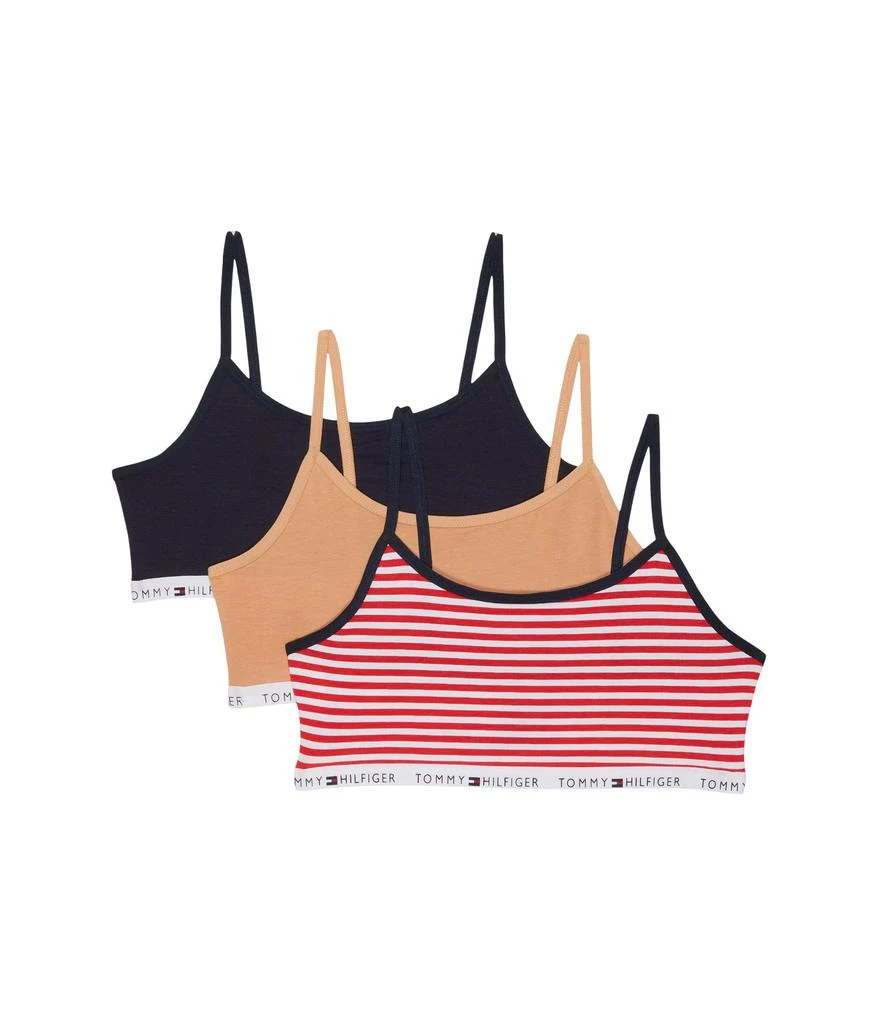商品Tommy Hilfiger|Stripe Bra 3-Pack (Little Kids/Big Kids),价格¥90,第1张图片