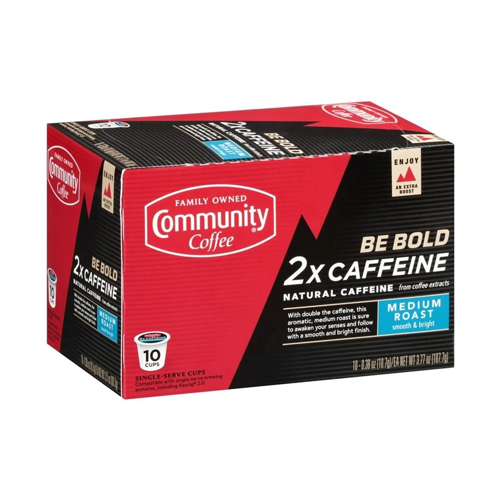 商品Community Coffee|2X Caffeine Medium Roast Single Serve Pods, Keurig K-Cup Brewer Compatible, Pack of 60,价格¥499,第2张图片详细描述