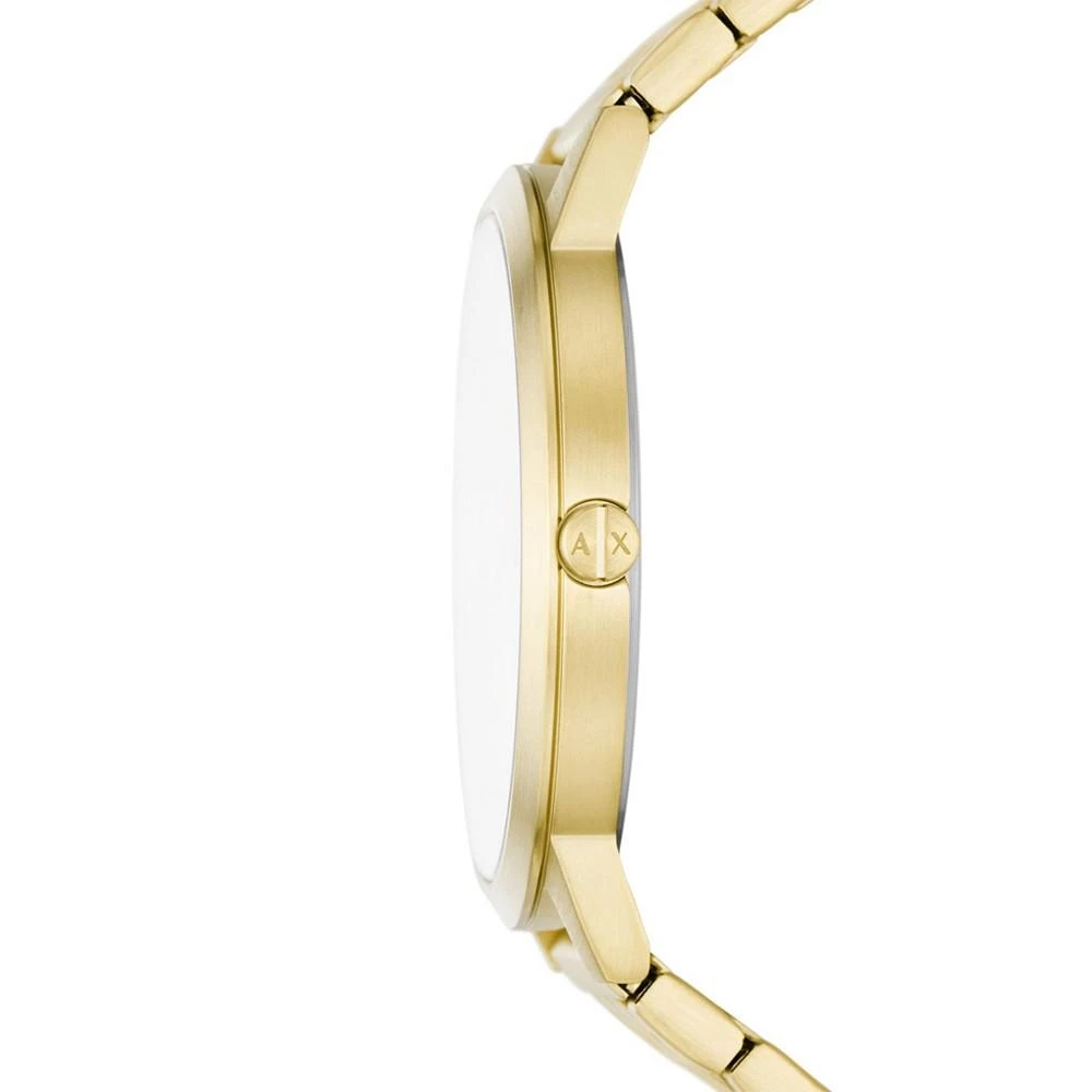 商品Armani Exchange|Men's Quartz Two Hand Gold-Tone Stainless Steel Watch 40mm,价格¥1029,第2张图片详细描述