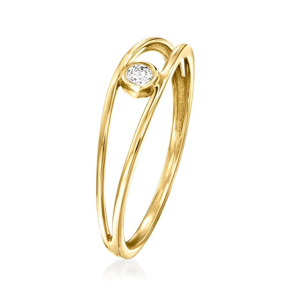 商品RS Pure|RS Pure by Ross-Simons Diamond-Accented Open-Space Ring in 14kt Yellow Gold,价格¥1739,第3张图片详细描述