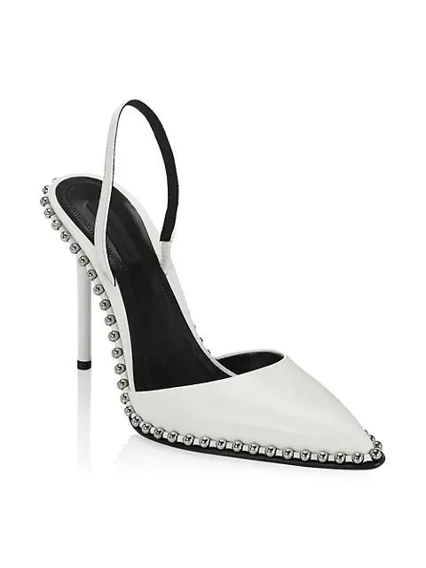 商品Alexander Wang|Rina Studded Leather Slingback Pumps,价格¥1680,第2张图片详细描述