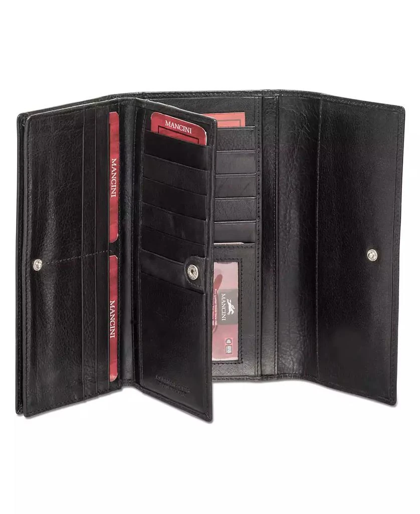 商品Mancini Leather Goods|Equestrian-2 Collection RFID Secure Trifold Wallet,价格¥449,第2张图片详细描述