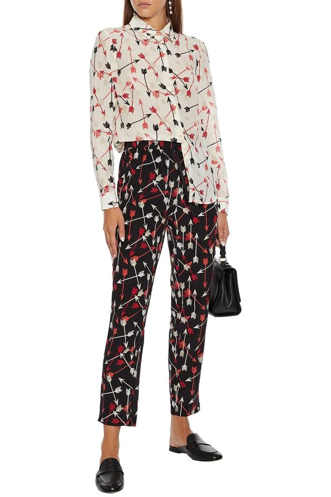商品RED Valentino|Cropped printed silk crepe de chine straight-leg pants,价格¥910,第4张图片详细描述
