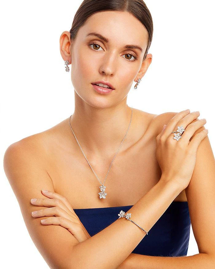 Colorless Diamond Frangipani Flower Drop Earrings in 18K White Gold, 1.50 ct. t.w. - 150th Anniversary Exclusive 商品