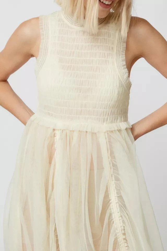商品Urban Outfitters|UO Becky Sheer Tulle Midi Dress,价格¥677,第4张图片详细描述