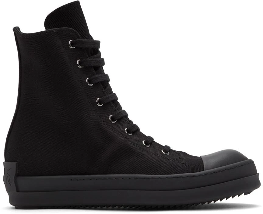 商品Rick Owens|Black License Plate High Sneakers,价格¥4067,第1张图片