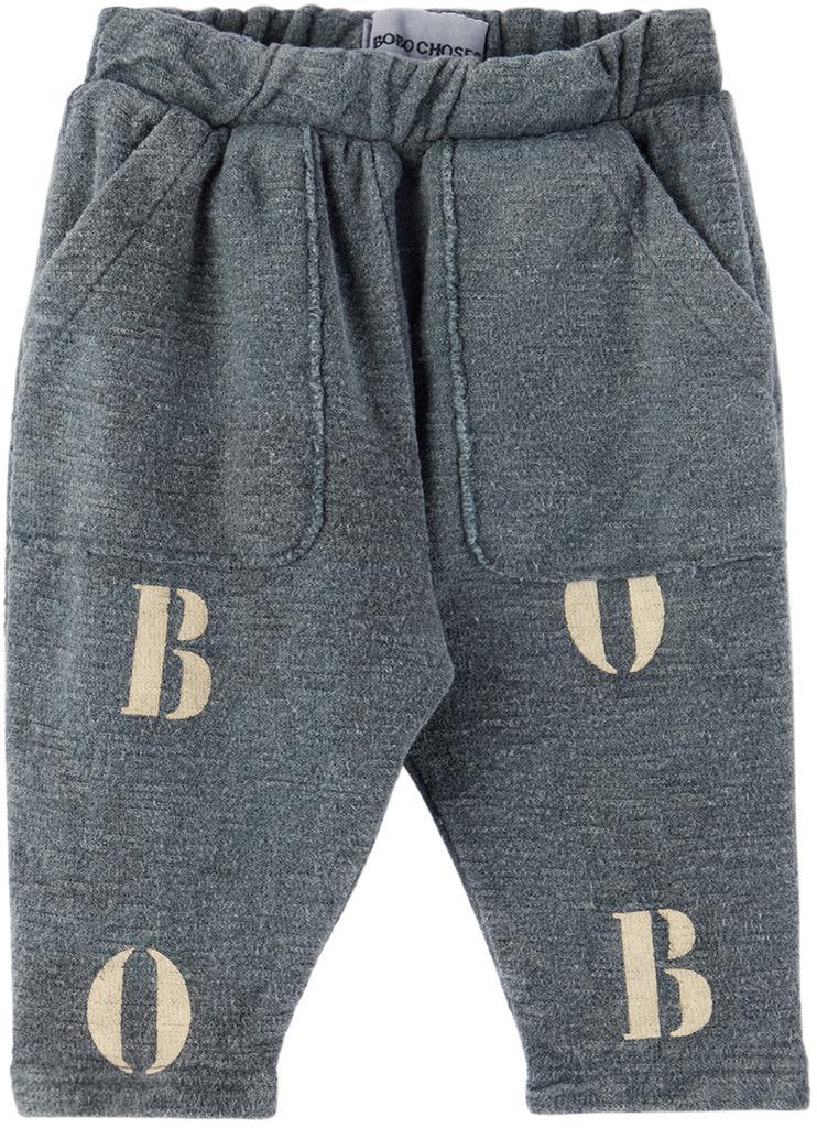 商品BOBO CHOSES|Baby Gray Cotton Lounge Pants,价格¥393,第1张图片
