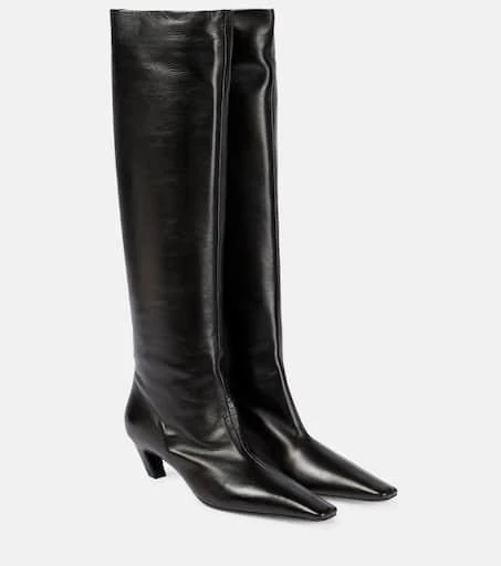 商品Khaite|Davis leather knee-high boots,价格¥13198,第1张图片