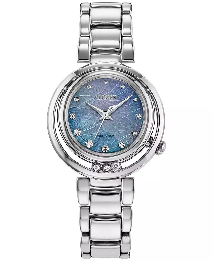 商品Citizen|Eco-Drive Women's Arcly Diamond (1/10 ct. t.w.) Stainless Steel Bracelet Watch 30mm,价格¥5436,第1张图片