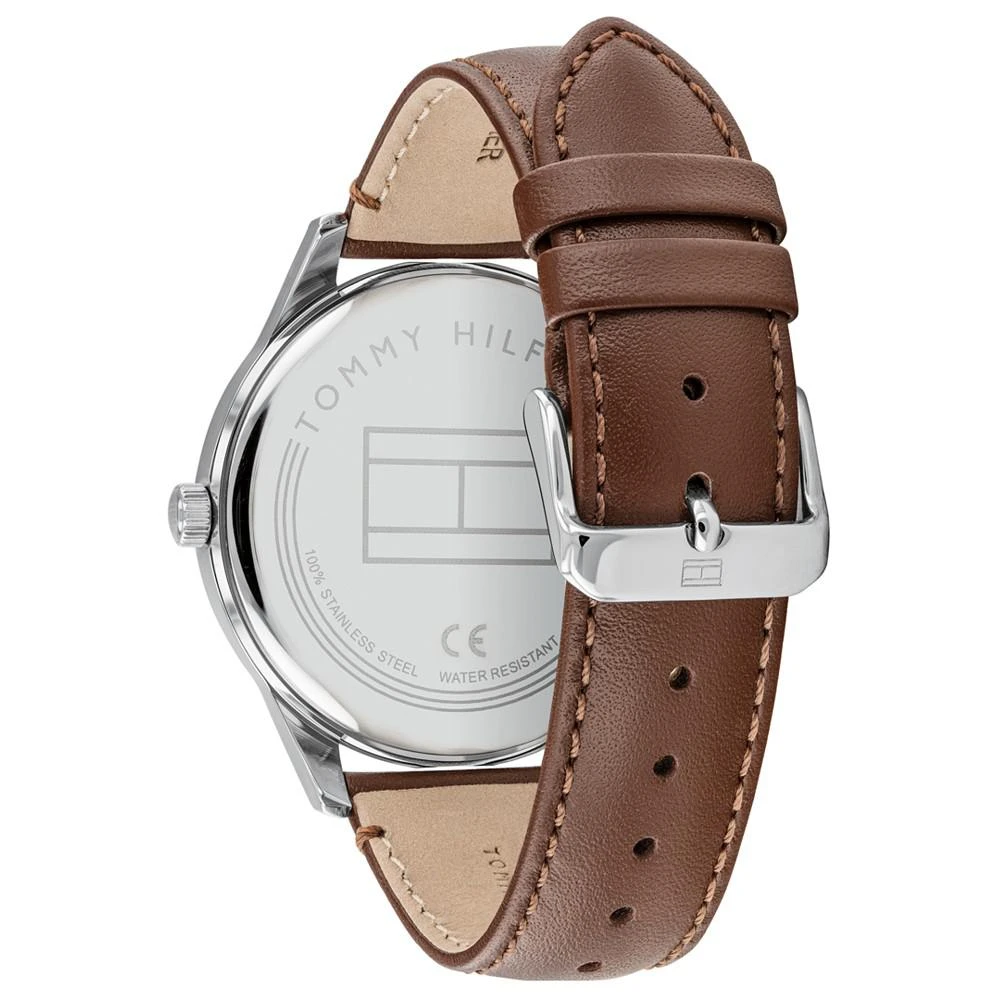 商品Tommy Hilfiger|Men's Brown Leather Strap Watch 44mm, Created for Macy's,价格¥393,第3张图片详细描述