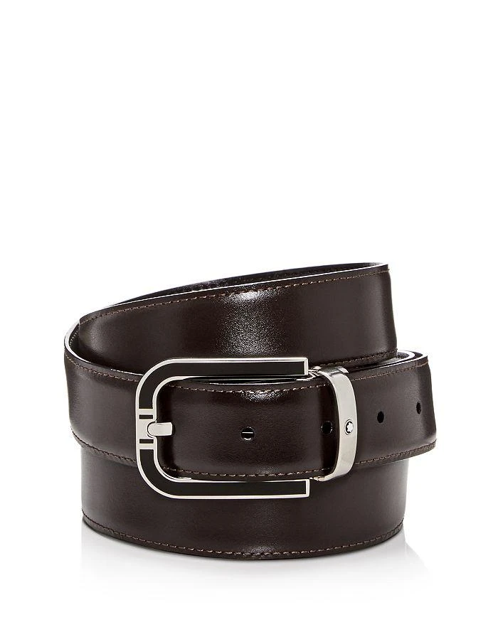 商品MontBlanc|Men's Horseshoe Buckle Reversible Leather Belt,价格¥2207,第2张图片详细描述