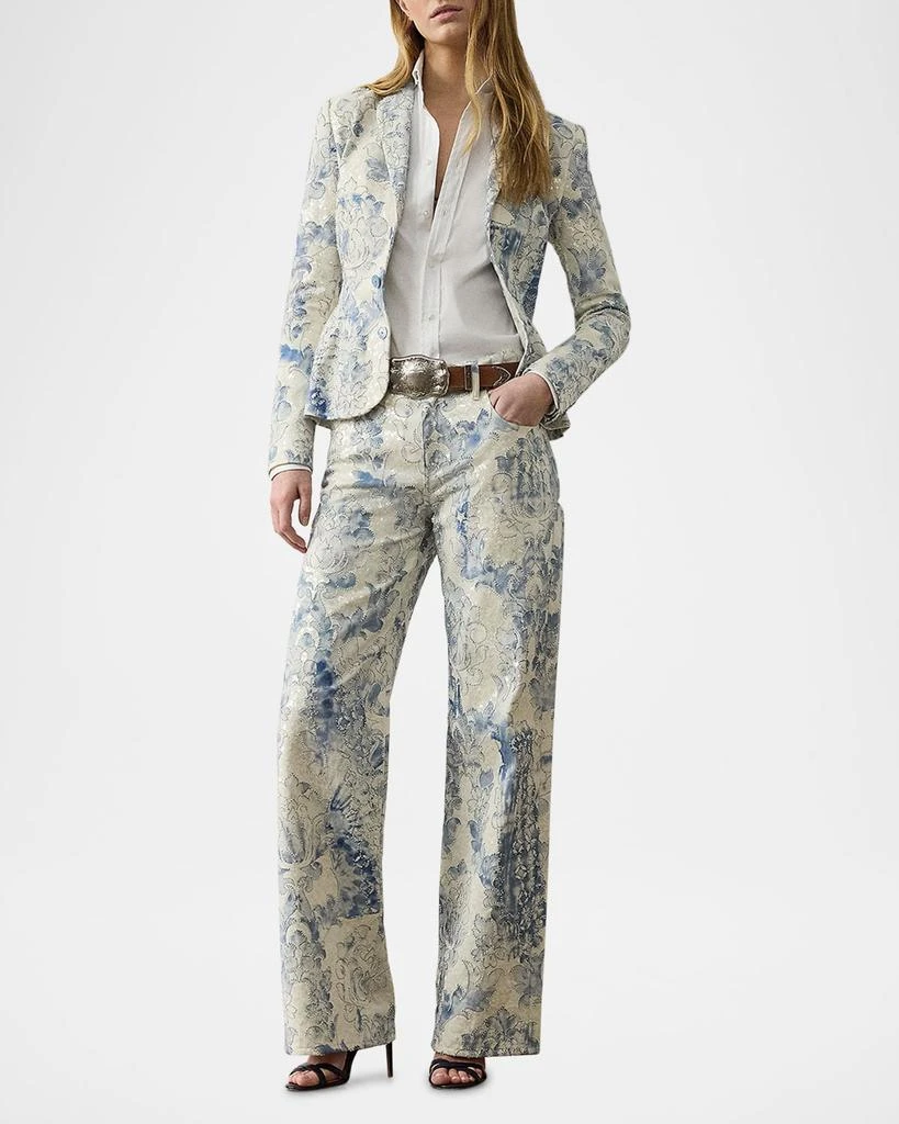 商品Ralph Lauren|Beaded Mercer Wide-Leg Denim Jeans,价格¥22892,第3张图片详细描述