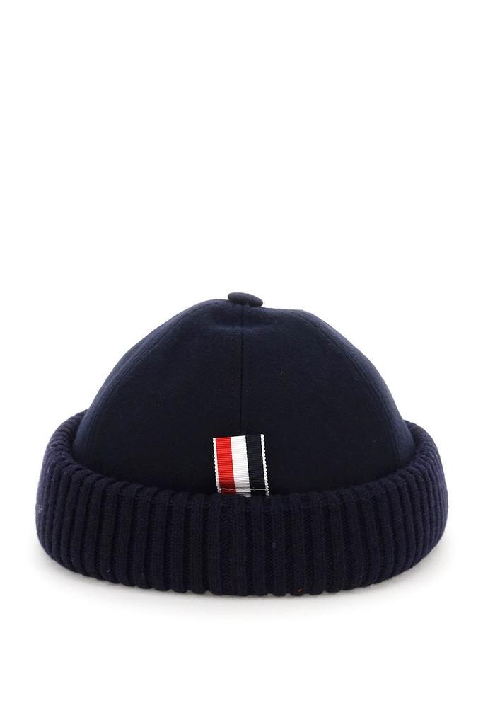 商品Thom Browne|Thom browne melton hat with rib knit cuff,价格¥3309,第5张图片详细描述