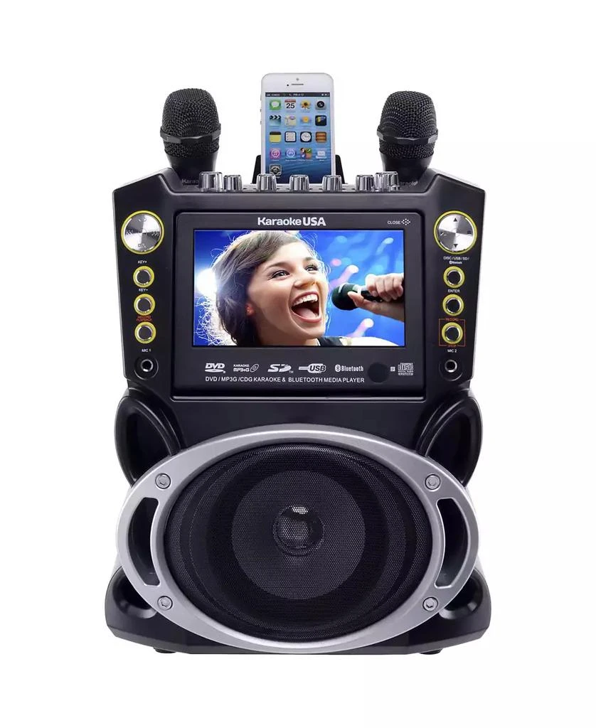 商品Karaoke USA|Bluetooth Karaoke Machine, 2 Microphones,价格¥1197,第1张图片