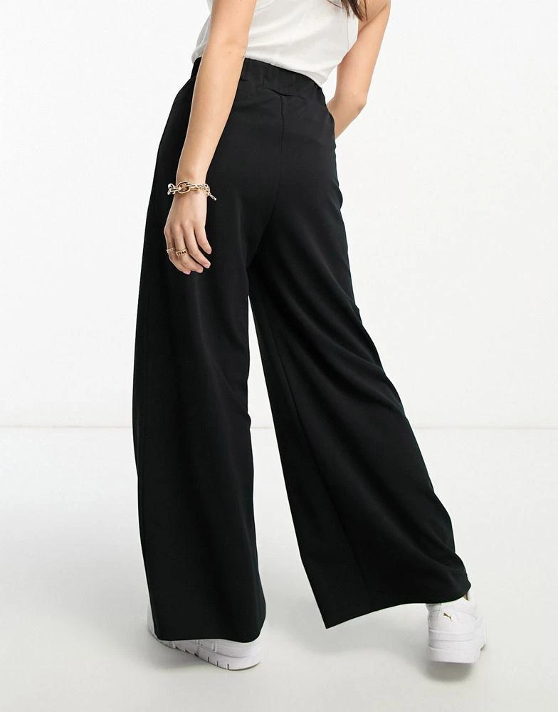 商品River Island Petite|River Island Petite wide leg scuba trouser in black,价格¥311,第2张图片详细描述