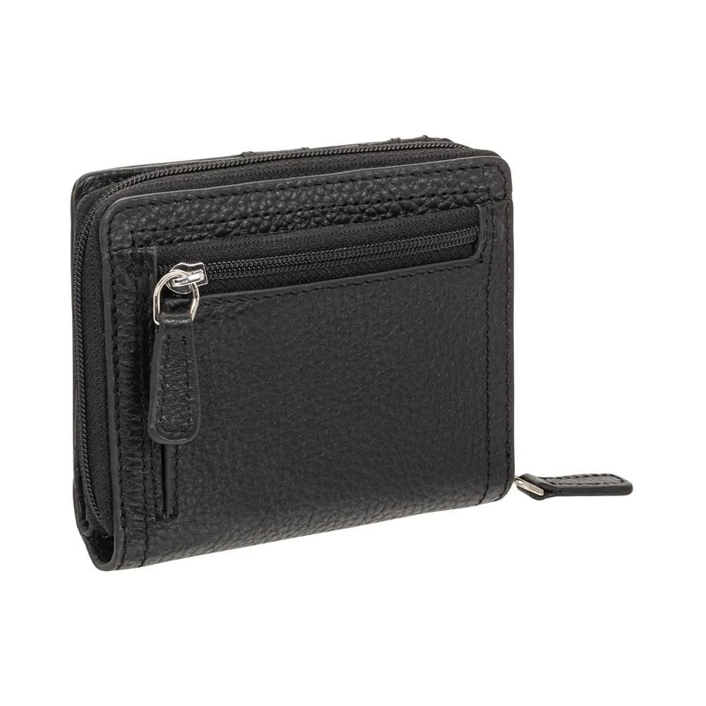 商品Mancini Leather Goods|Women's Pebbled Collection RFID Secure Mini Clutch Wallet,价格¥404,第3张图片详细描述