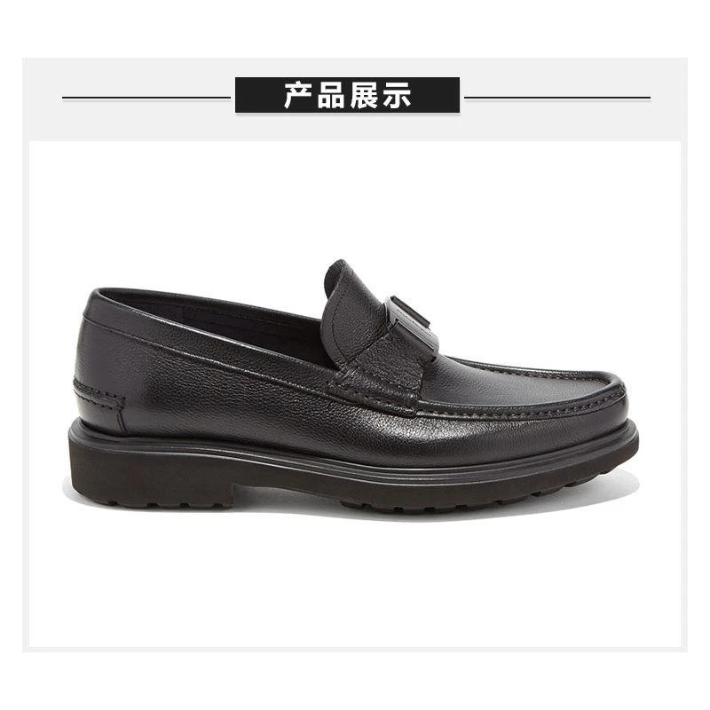 商品Salvatore Ferragamo|香港直邮Ferragamo菲拉格慕男士黑色扣饰休闲皮鞋029390673838,价格¥6478,第8张图片详细描述