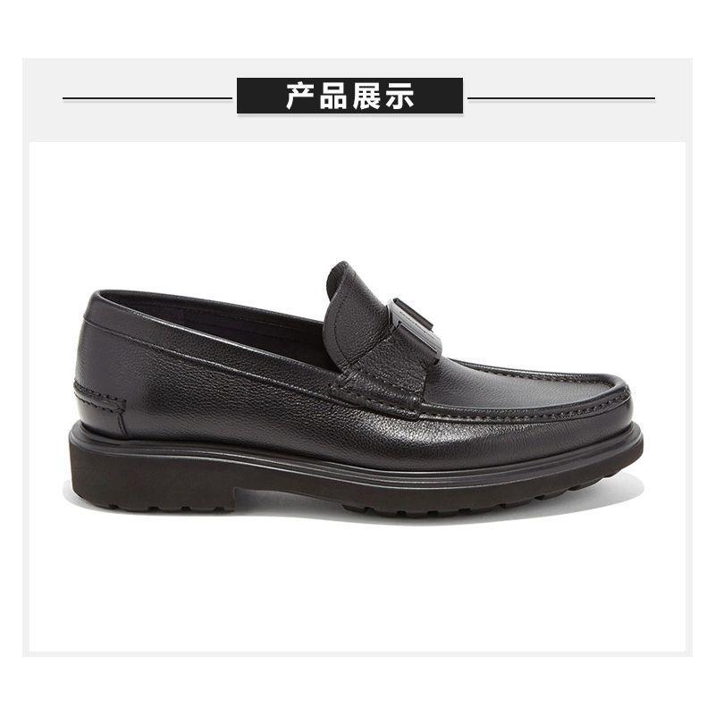 商品Salvatore Ferragamo|香港直邮Ferragamo菲拉格慕男士黑色扣饰休闲皮鞋029390673838,价格¥6368,第10张图片详细描述