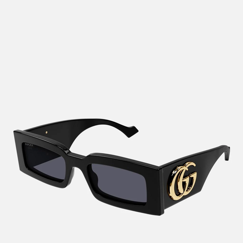 商品Gucci|Gucci Oversized Rectangular Acetate Sunglasses - Black,价格¥2940,第1张图片