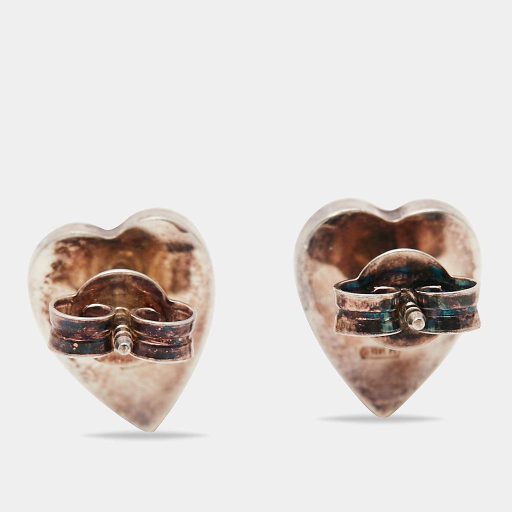 Gucci Sterling Silver Heart Stud Earrings商品第3张图片规格展示