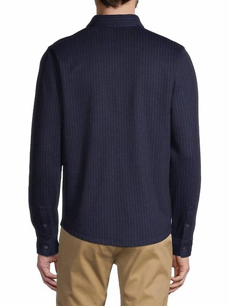 商品Vince|Vertical Stripe Long Sleeve Button Down Shirt in Coastal Carbon,价格¥1196,第4张图片详细描述