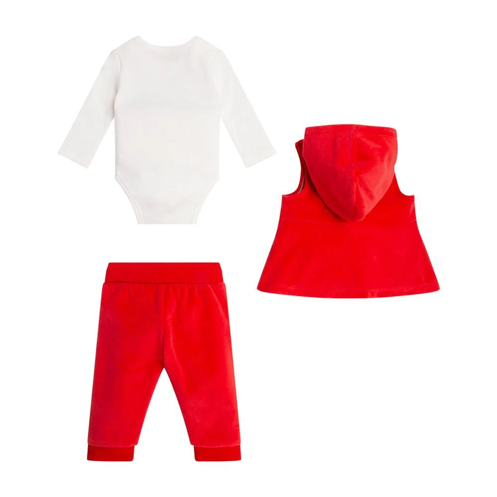 商品GUESS|Baby Girls Metallic Print Bodysuit with Velour Vest and Joggers 3 Piece Set,价格¥233,第2张图片详细描述