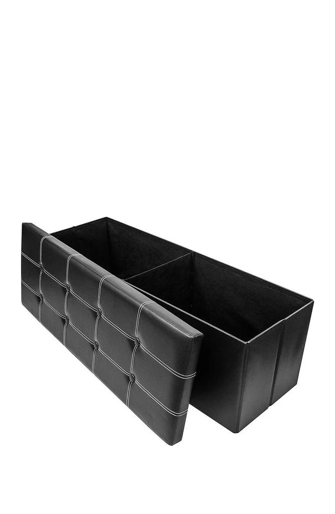 商品SORBUS|Black Faux Leather Folding Storage Ottoman Chest Bench,价格¥592,第1张图片