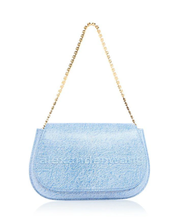 商品Alexander Wang|Crest Faux Denim Shoulder Bag,价格¥4101,第1张图片详细描述