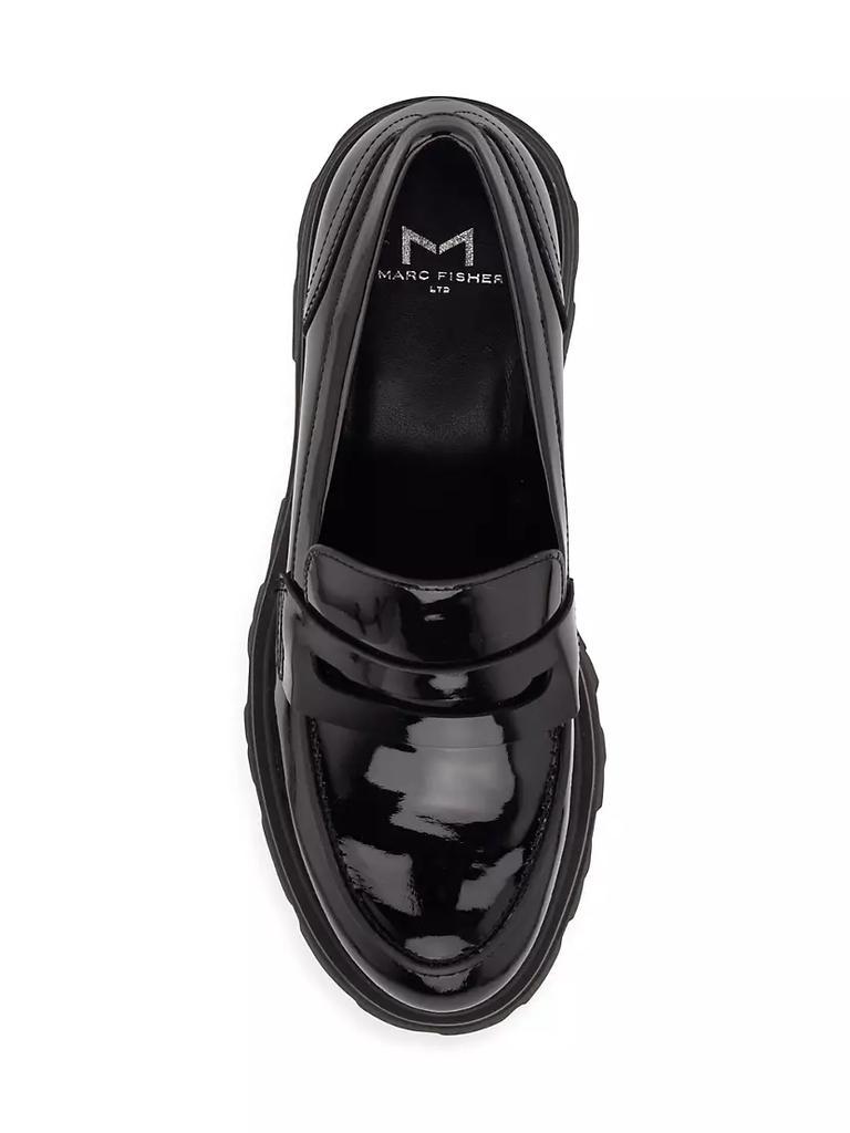 商品Marc Fisher|Latika 60MM Leather Lugged-Sole Penny Loafers,价格¥1312,第5张图片详细描述