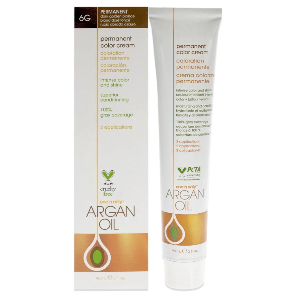 商品One n Only|Argan Oil Permanent Color Cream - 6G Dark Golden Blonde by  for Unisex - 3 oz Hair Color,价格¥131,第1张图片