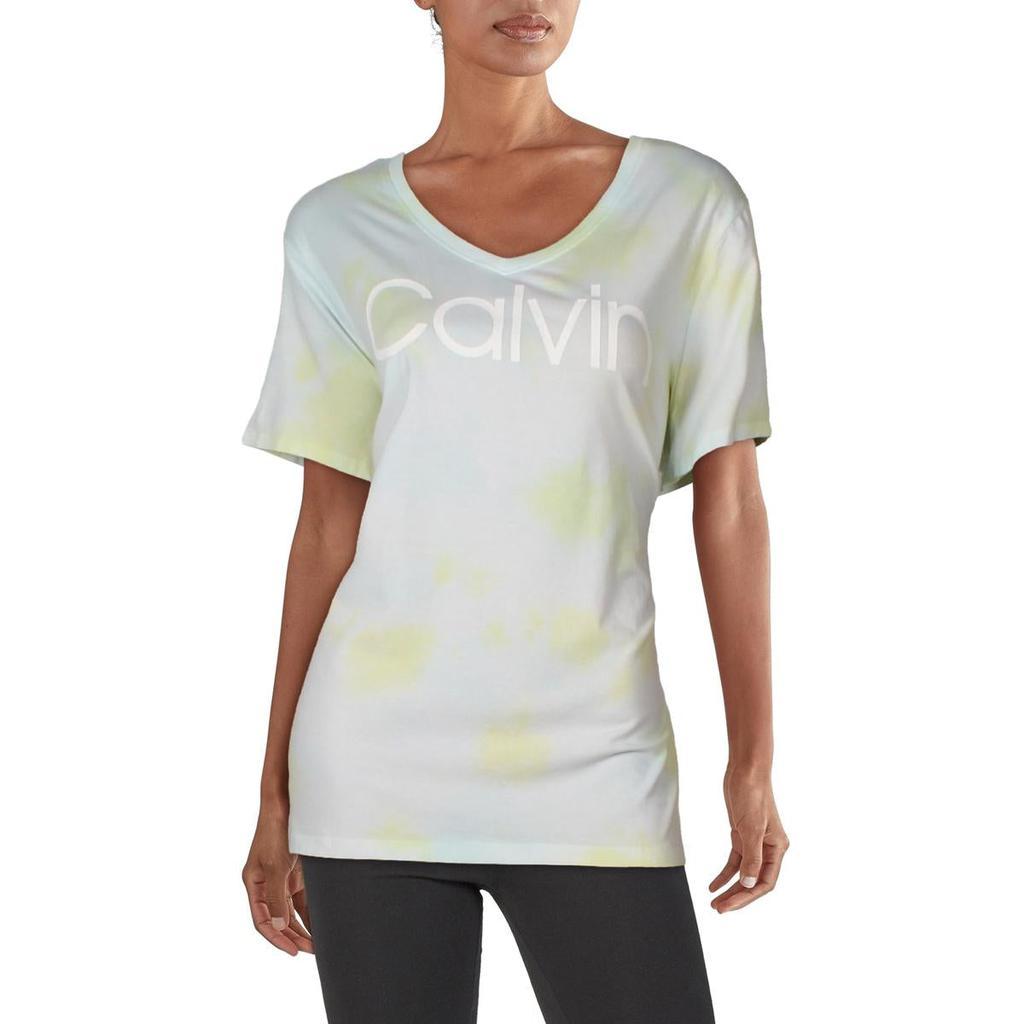 商品Calvin Klein|Calvin Klein Performance Womens Plus Logo V Neck Pullover Top,价格¥95-¥182,第6张图片详细描述
