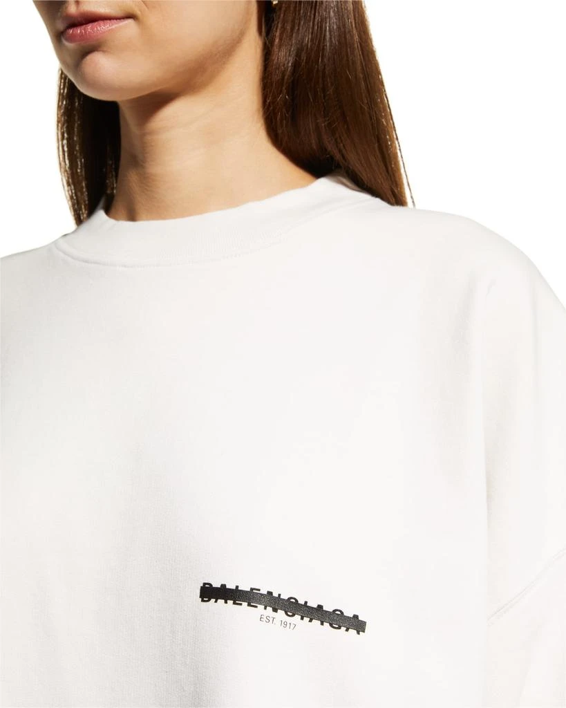 商品Balenciaga|Strike 1917 Logo-Print Oversized Crewneck Sweatshirt,价格¥7612,第5张图片详细描述