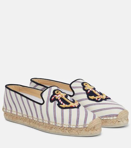 商品Christian Louboutin|Loudmer Donna striped canvas espadrilles,价格¥4426,第1张图片