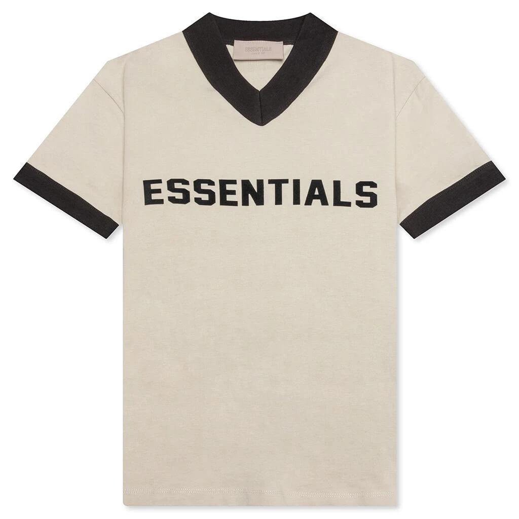 商品Essentials|Fear of God Essentials Kid's V-Neck Tee - Wheat,价格¥190,第1张图片