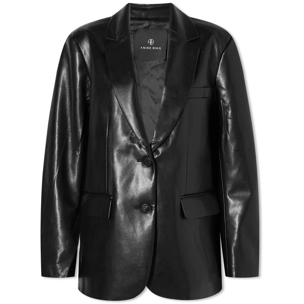 商品ANINE BING|Anine Bing Classic Blazer Jacket In Recyled Leather,价格¥1801,第1张图片