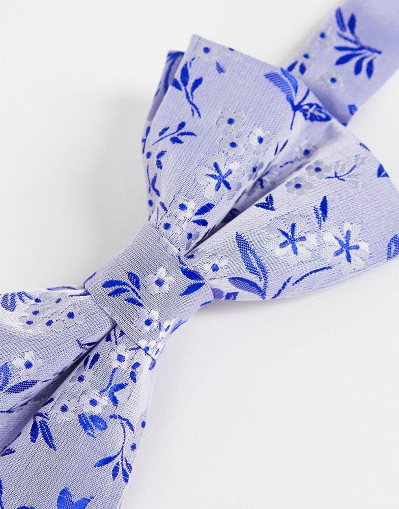 ASOS DESIGN bow tie in blue ditsy floral商品第2张图片规格展示