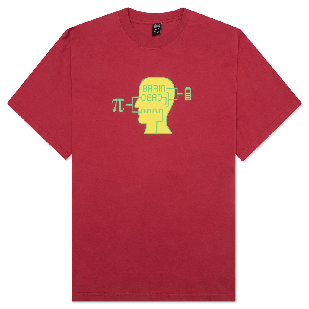 Brain Dead Low Battery T-Shirt - Maroon商品第1张图片规格展示