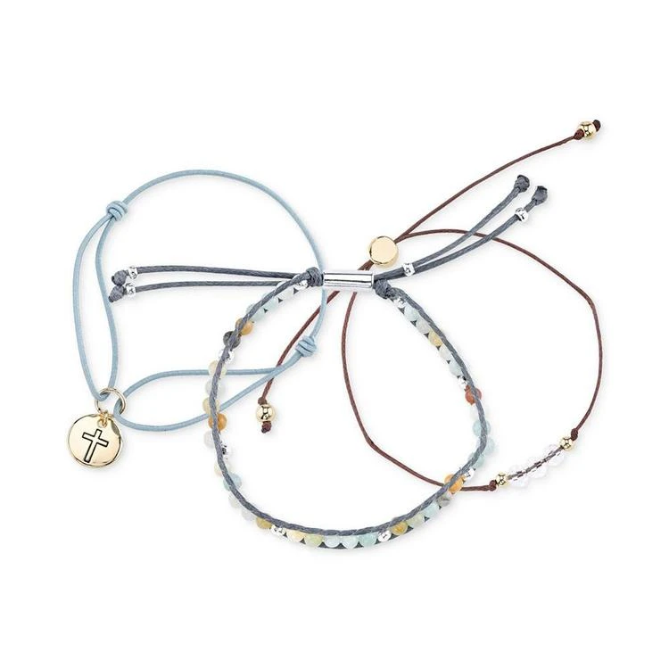 商品Unwritten|Gold-Tone 3-Pc. Set of Bead & Cord Slider Bracelets,价格¥105,第3张图片详细描述