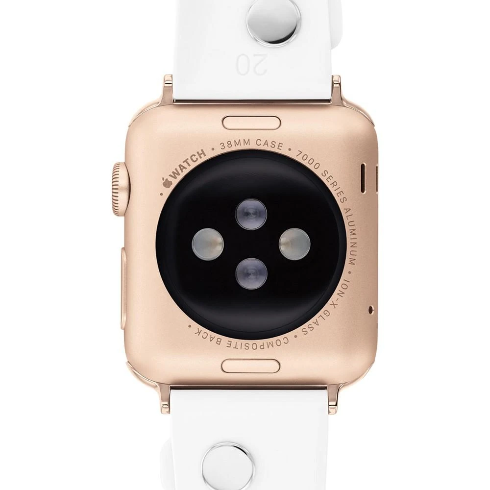 商品Coach|Women's Tea Rose White Rubber 38/40/41mm Apple Watch Band,价格¥704,第3张图片详细描述