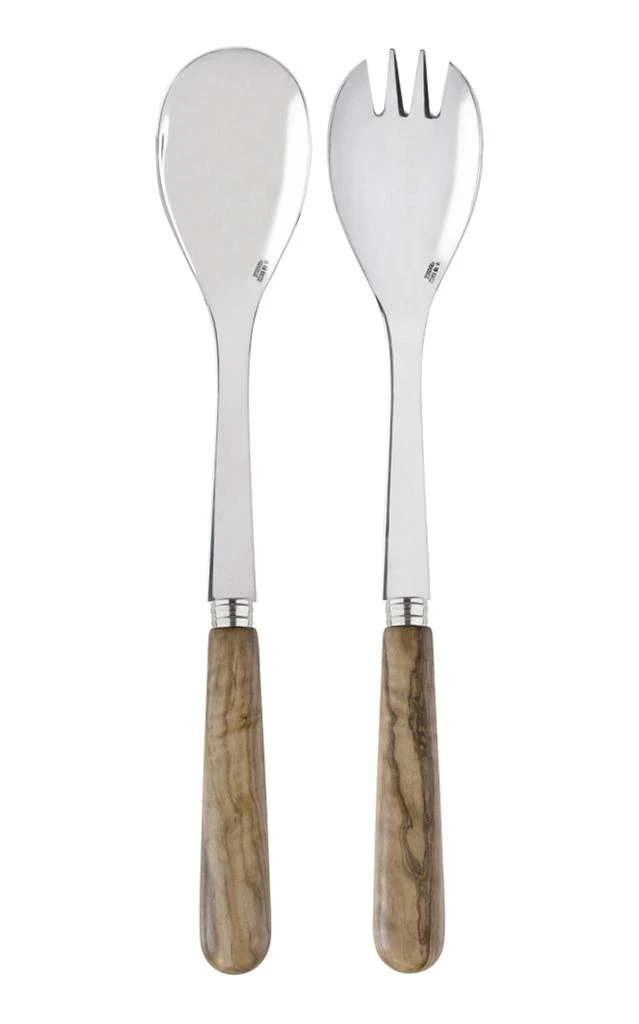 商品Sabre|Sabre - Lavandou Two-Piece Stainless Steel and Wood Salad Set - Brown - Moda Operandi,价格¥410,第1张图片