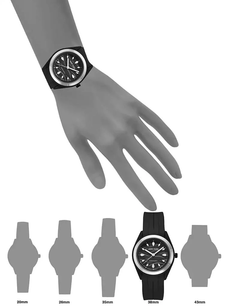 商品Anne Klein|Women's Black Solar Ocean Work Plastic Metal Watch, 38.5mm,价格¥705,第4张图片详细描述